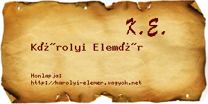Károlyi Elemér névjegykártya