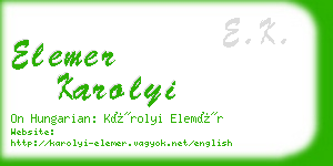 elemer karolyi business card